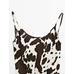 Slip-Style Midi Dress in Animal Print цвет: Шоколадный
