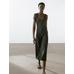 Midi dress 100% linen цвет: Темно-зеленый