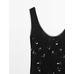 Long Dress with Beaded Details цвет: Черный
