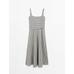 Flared Midi Dress with Stripes цвет: Натуральный, кремовый
