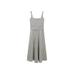 Flared Midi Dress with Stripes цвет: Натуральный, кремовый