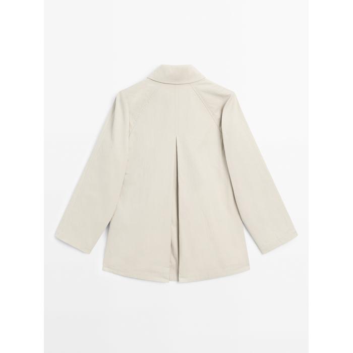 Raglan sleeve cotton blend trench coat цвет: Натуральный, кремовый