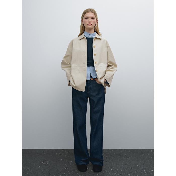 Raglan sleeve cotton blend trench coat цвет: Натуральный, кремовый