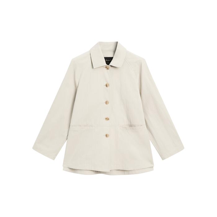 Raglan sleeve cotton blend trench coat цвет: Натуральный, кремовый