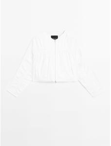 Bomber jacket volume ruffles цвет: Белый