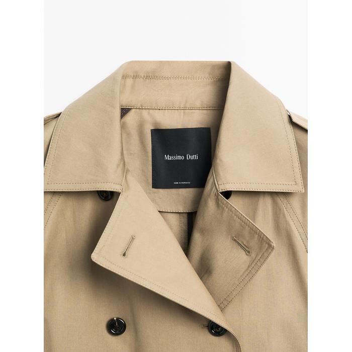 100% cotton trench coat цвет: Коричневый
