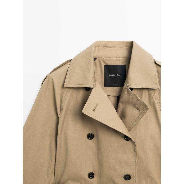 100% cotton trench coat цвет: Коричневый