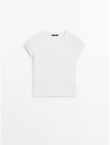 100% cotton raglan fitted T-shirt цвет: Белый