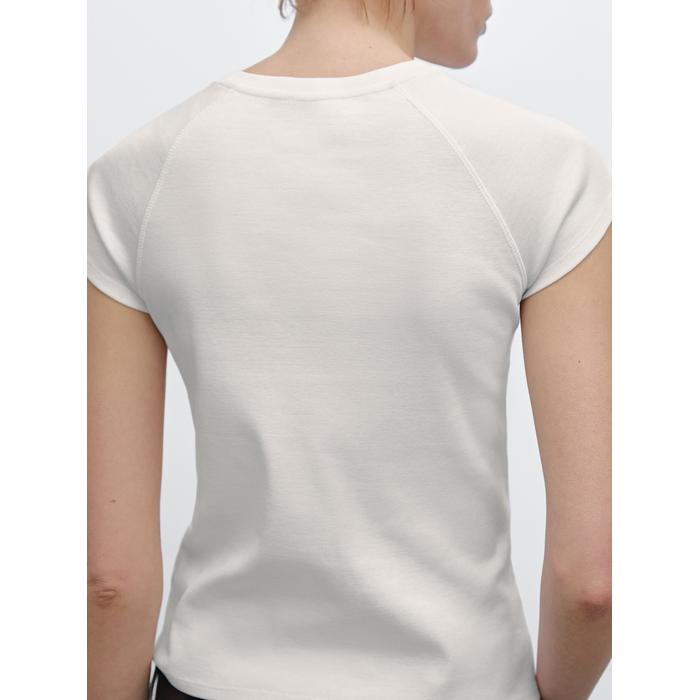 100% cotton raglan fitted T-shirt цвет: Белый