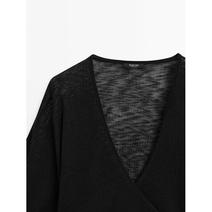 Fluid kimono with tie closure цвет: Черный