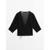 Fluid kimono with tie closure цвет: Черный