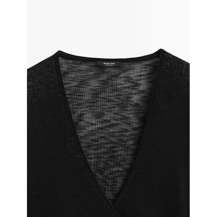 Fluid kimono with tie closure цвет: Черный