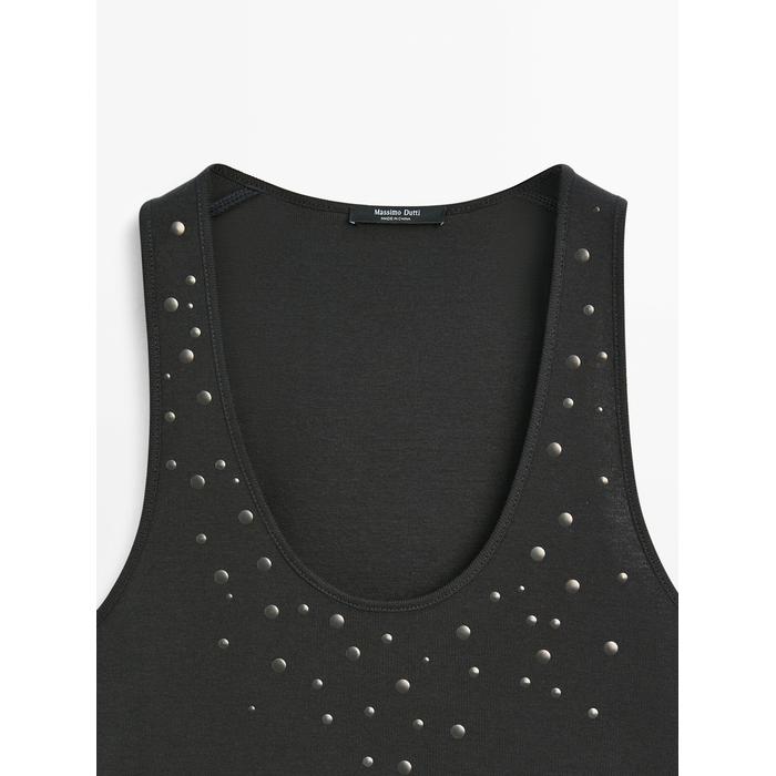 Halter top with studs цвет: Свинцовый