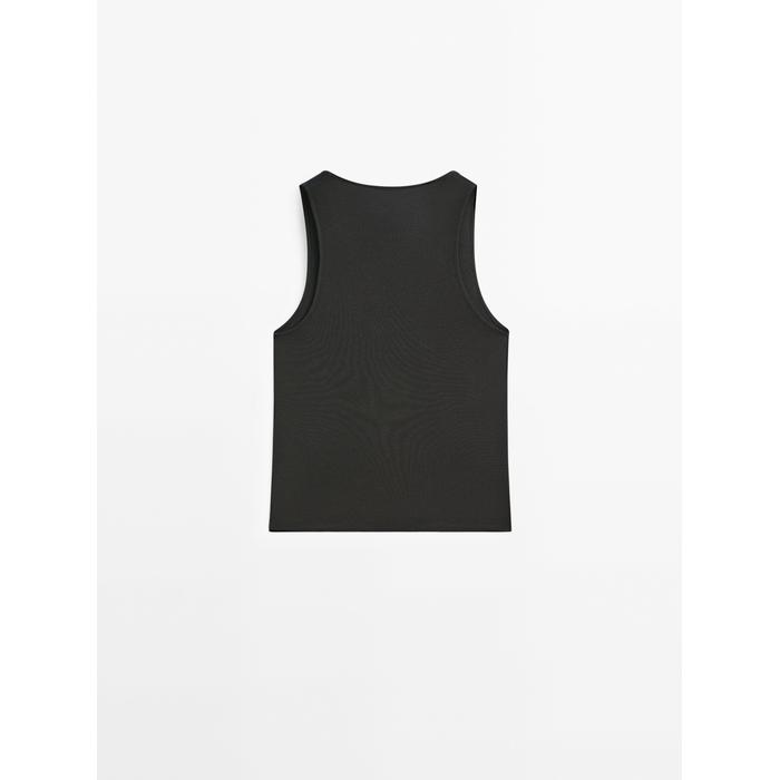 Halter top with studs цвет: Свинцовый
