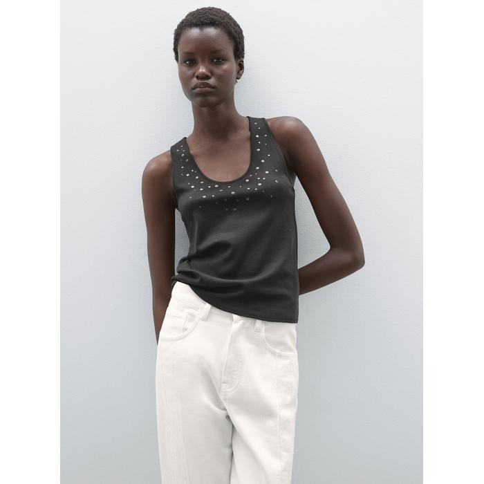 Halter top with studs цвет: Свинцовый