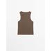 Slim top with stud details цвет: Кротово-коричневый
