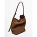 Split leather bucket bag цвет: Песочный