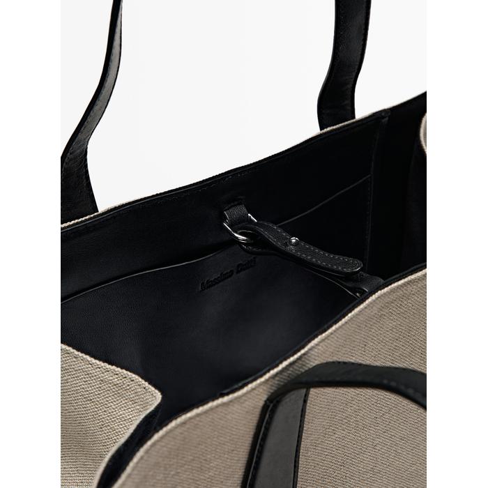 Woven leather maxi tote bag цвет: Бежевый