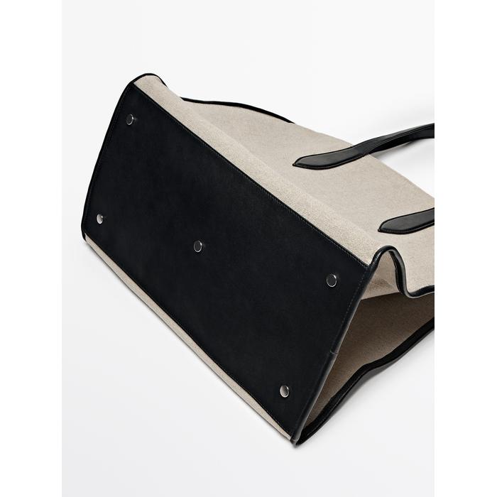Woven leather maxi tote bag цвет: Бежевый