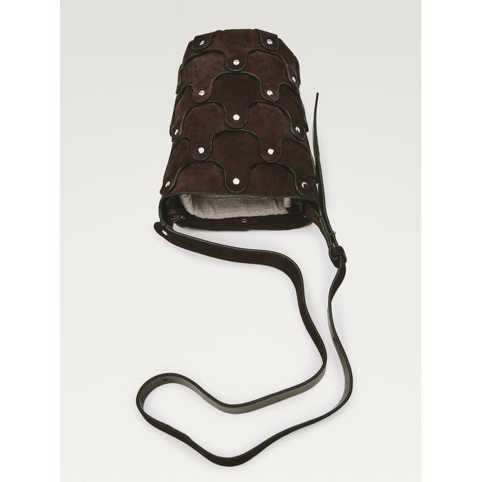 Bucket bag studded split leather цвет: Коричневый
