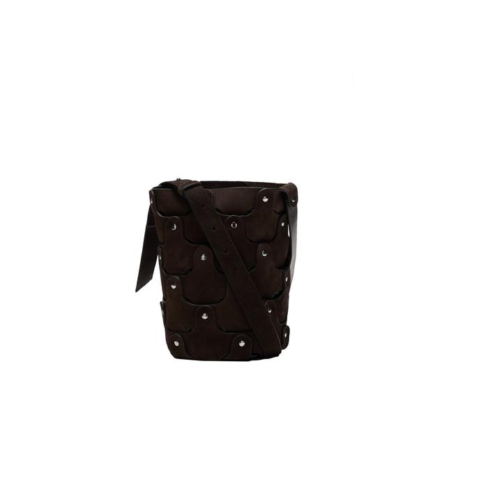 Bucket bag studded split leather цвет: Коричневый