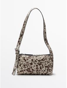 Animal print mini leather handbag цвет: Белый