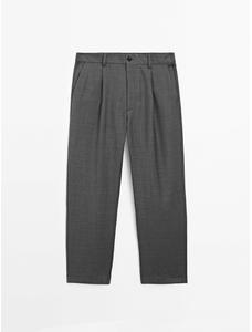 Cool wool blend relaxed fit trousers цвет: Серый