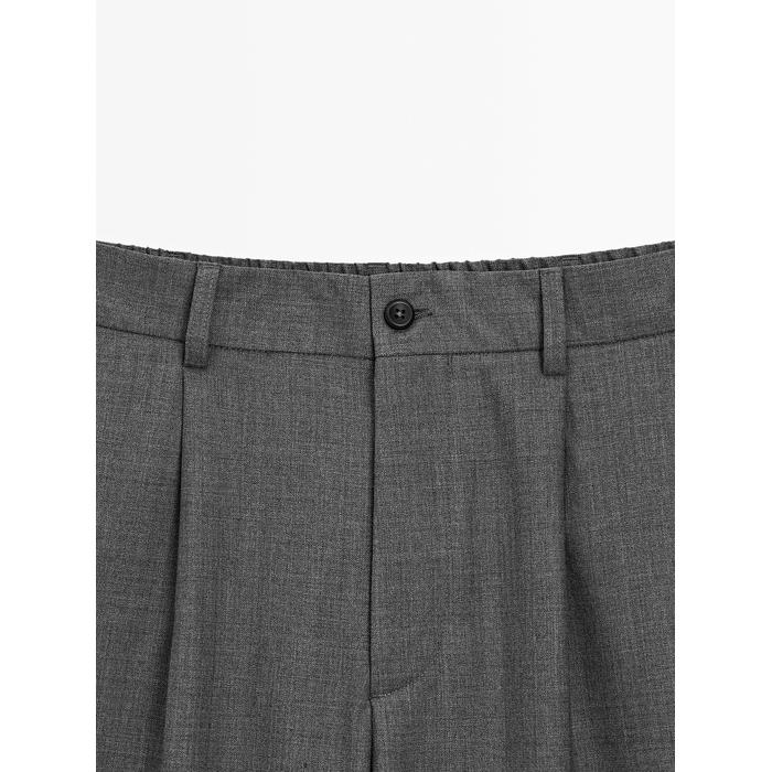 Cool wool blend relaxed fit trousers цвет: Серый