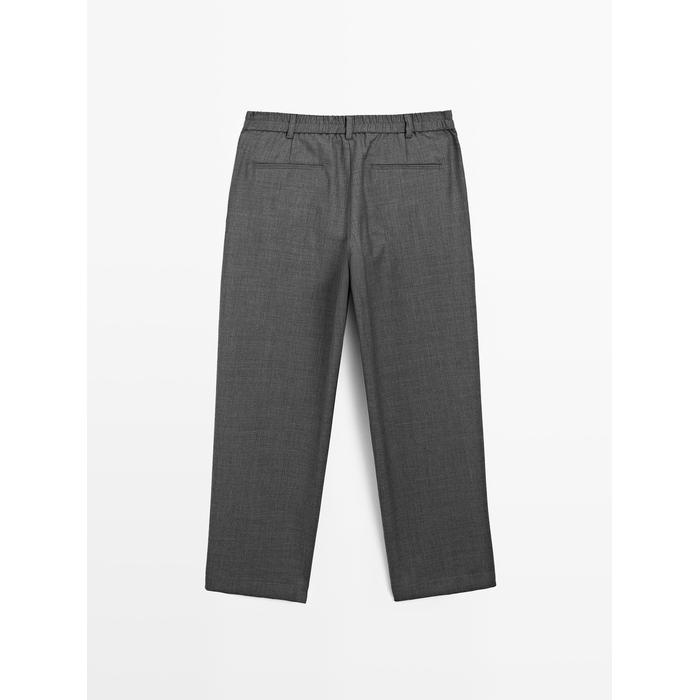 Cool wool blend relaxed fit trousers цвет: Серый