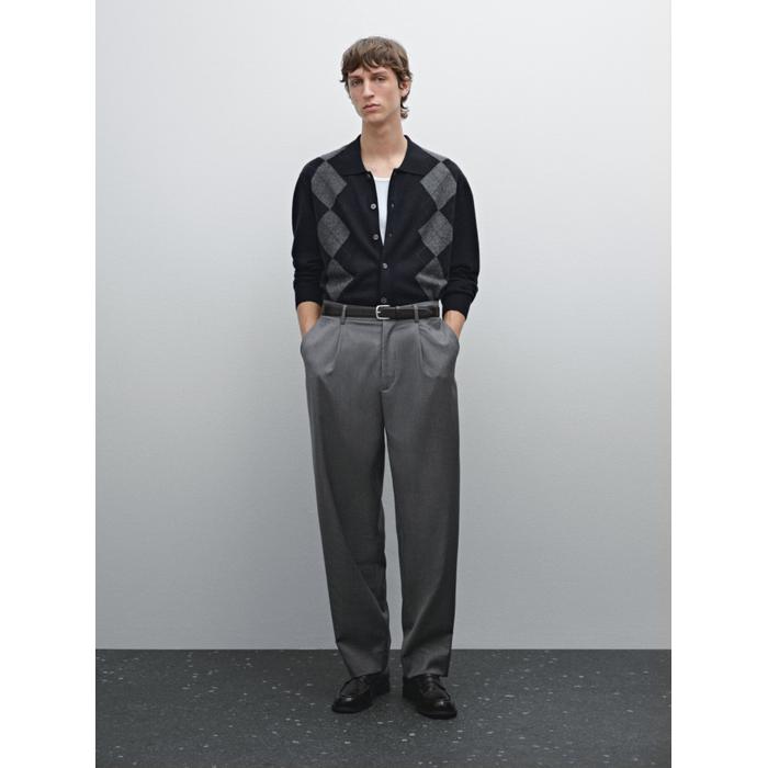 Cool wool blend relaxed fit trousers цвет: Серый