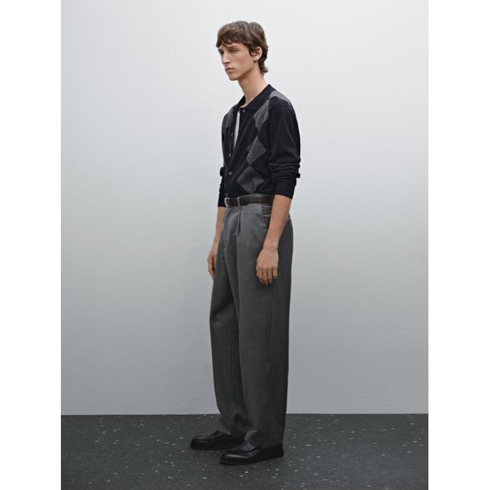 Cool wool blend relaxed fit trousers цвет: Серый