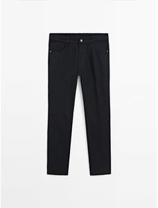 Cotton blend slim fit denim trousers цвет: Темно-синий
