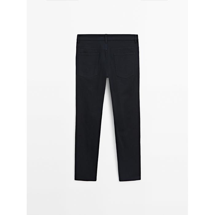 Cotton blend slim fit denim trousers цвет: Темно-синий