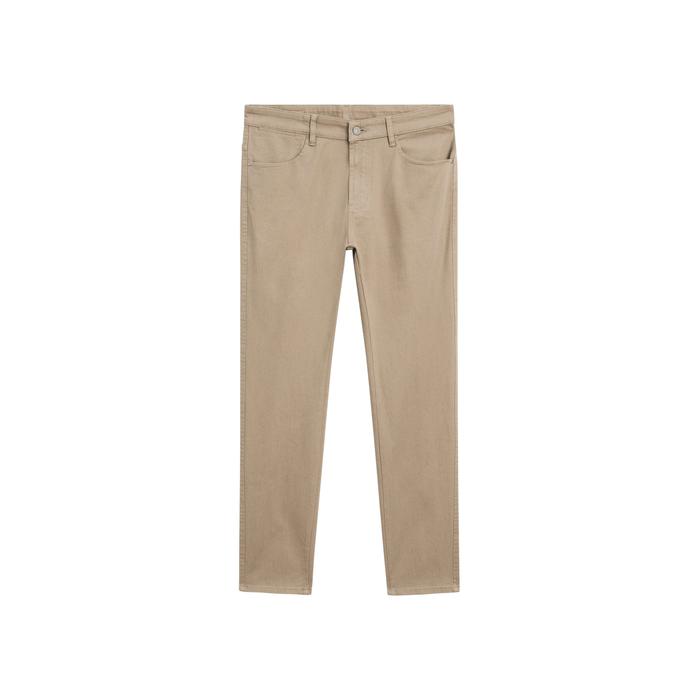 Cotton blend slim fit denim trousers цвет: Песочный
