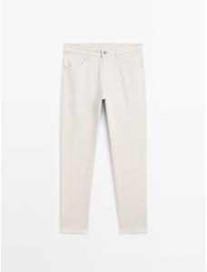Cotton blend slim fit denim trousers цвет: Серый средний