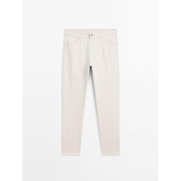 Cotton blend slim fit denim trousers цвет: Серый средний