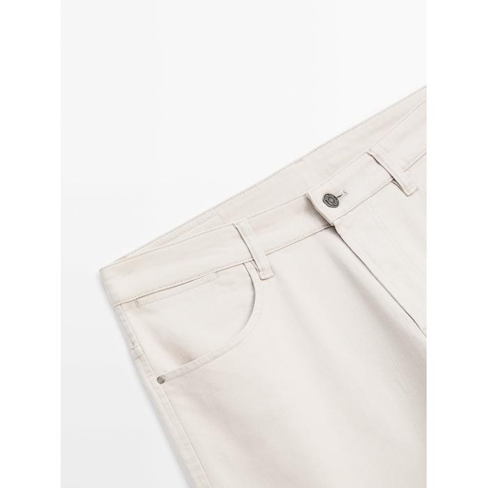 Cotton blend slim fit denim trousers цвет: Серый средний