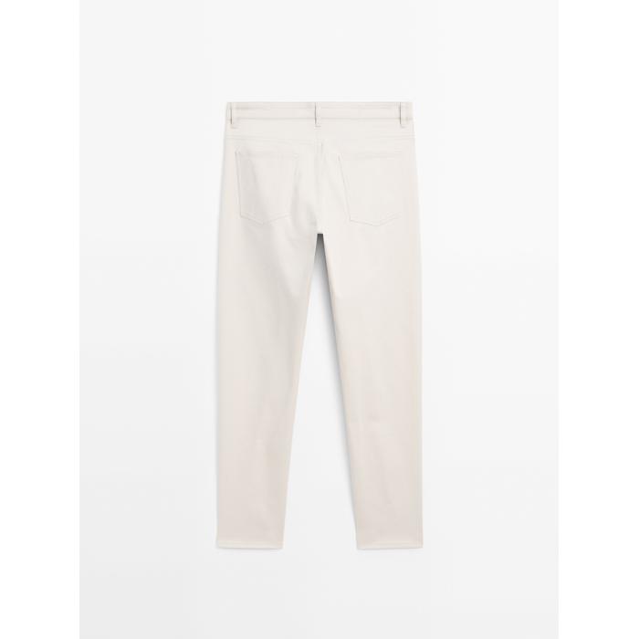 Cotton blend slim fit denim trousers цвет: Серый средний