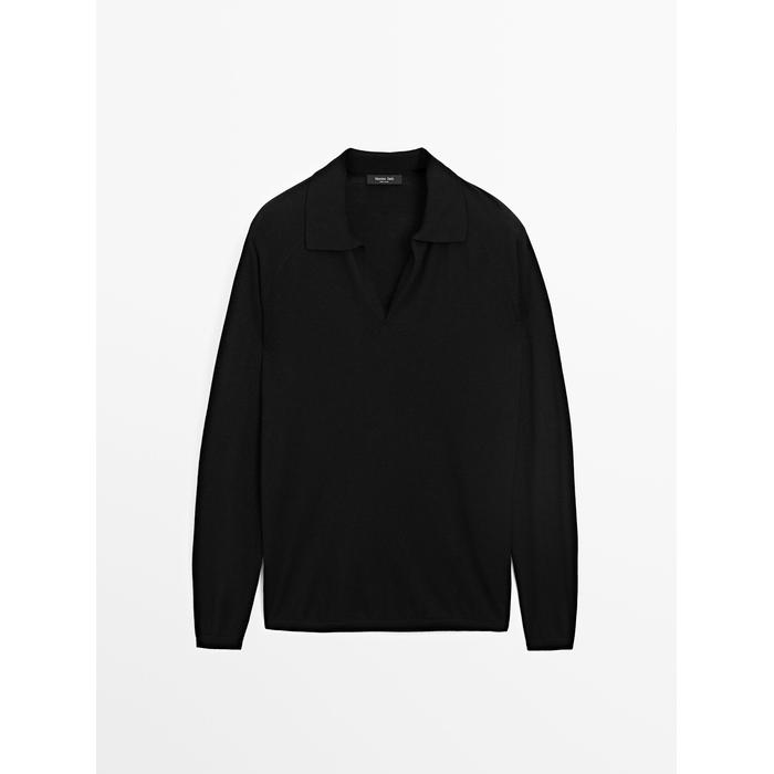 Polo neck knitted jumper wool blend цвет: Черный