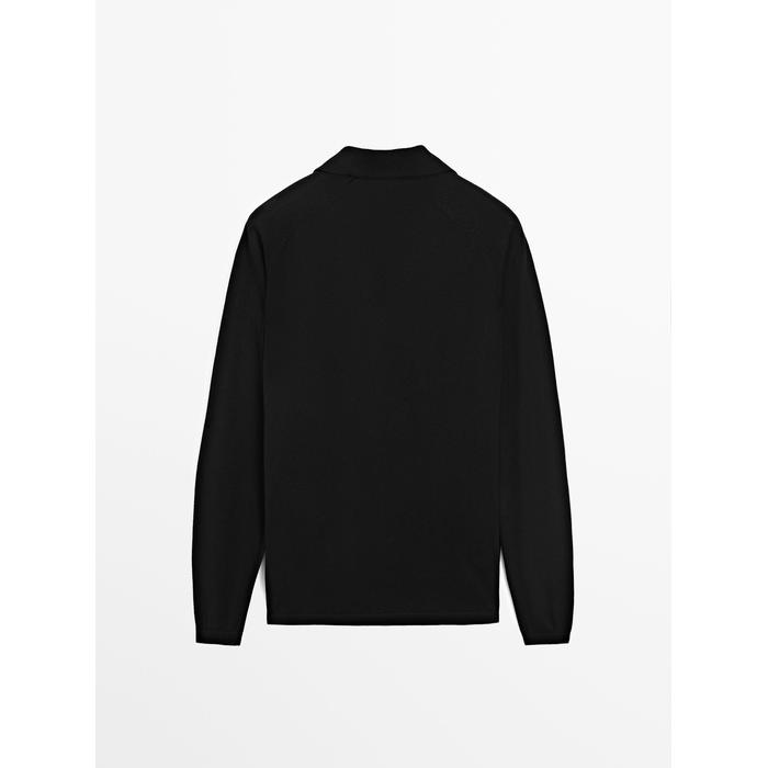 Polo neck knitted jumper wool blend цвет: Черный