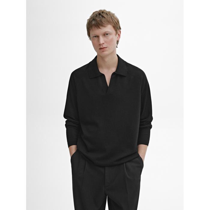 Polo neck knitted jumper wool blend цвет: Черный