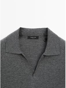 Polo neck knitted jumper wool blend цвет: Темно-серый