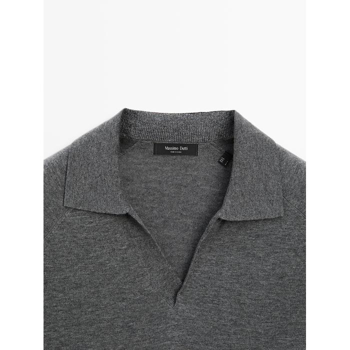 Polo neck knitted jumper wool blend цвет: Темно-серый