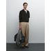 Knitted sweater button-down collar cotton цвет: Серый