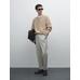 Knitted sweater button-down collar cotton цвет: Бежевый