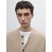 Knitted sweater button-down collar cotton цвет: Бежевый