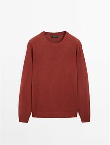 Knitted sweater round neck цвет: Терракотовый