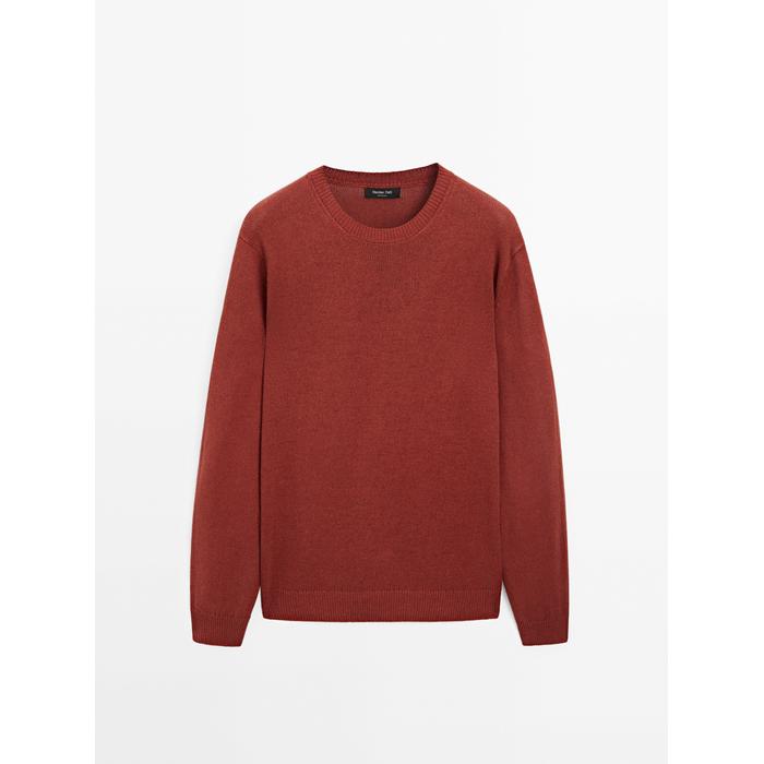 Knitted sweater round neck цвет: Терракотовый