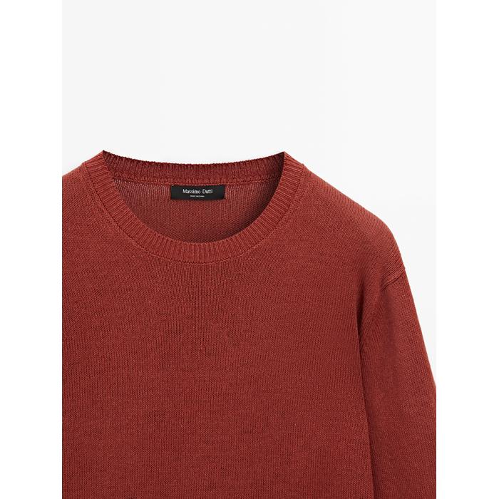 Knitted sweater round neck цвет: Терракотовый