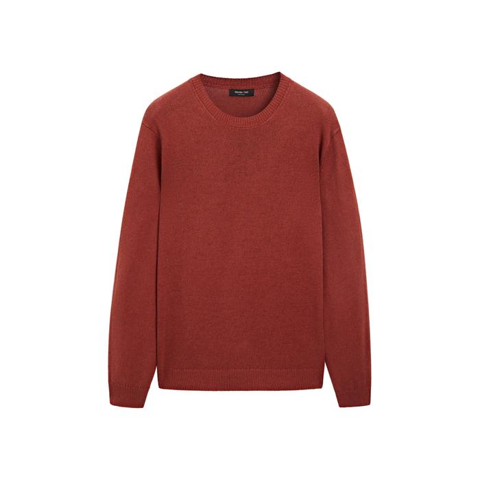 Knitted sweater round neck цвет: Терракотовый